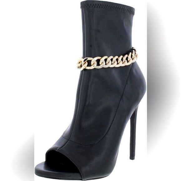 Steve Madden Womens Elettra Faux Leather Peep Toe Ankle Boots 8.5 - Picture 1 of 7